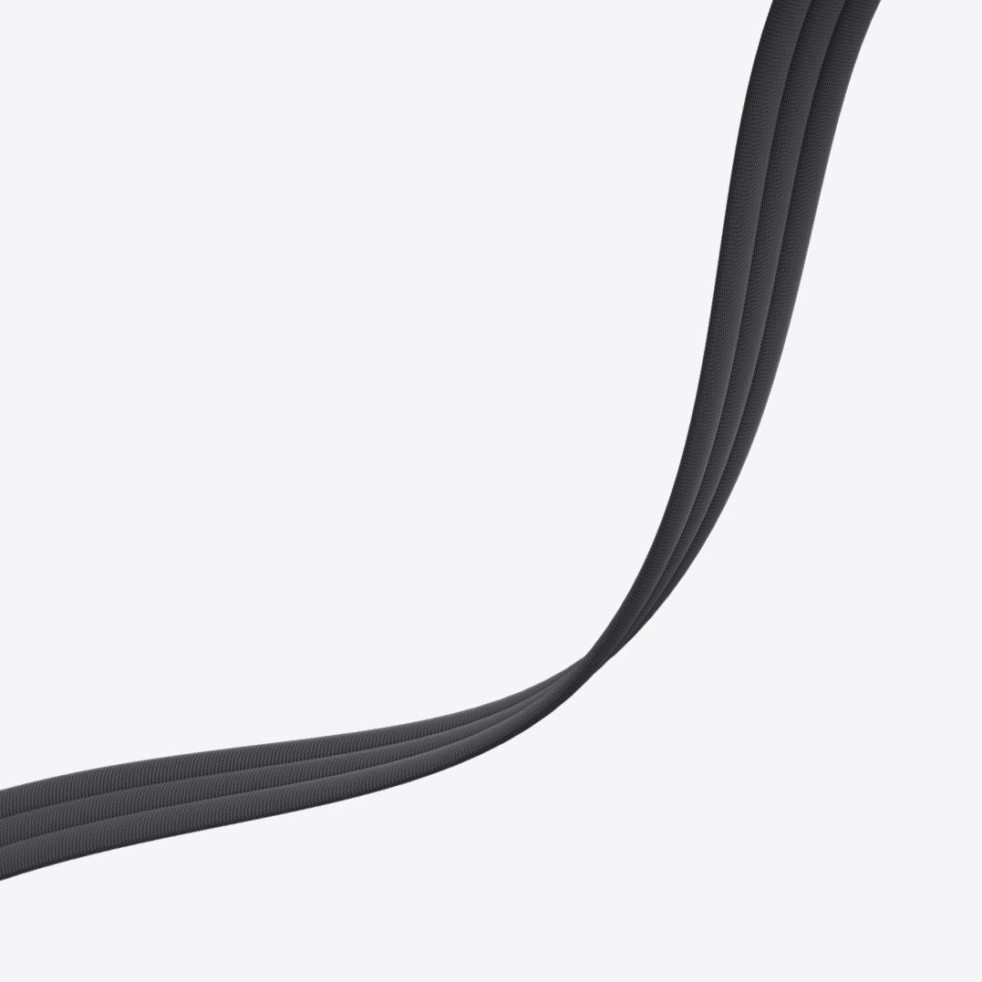 Soft padded dog leash material on a white background