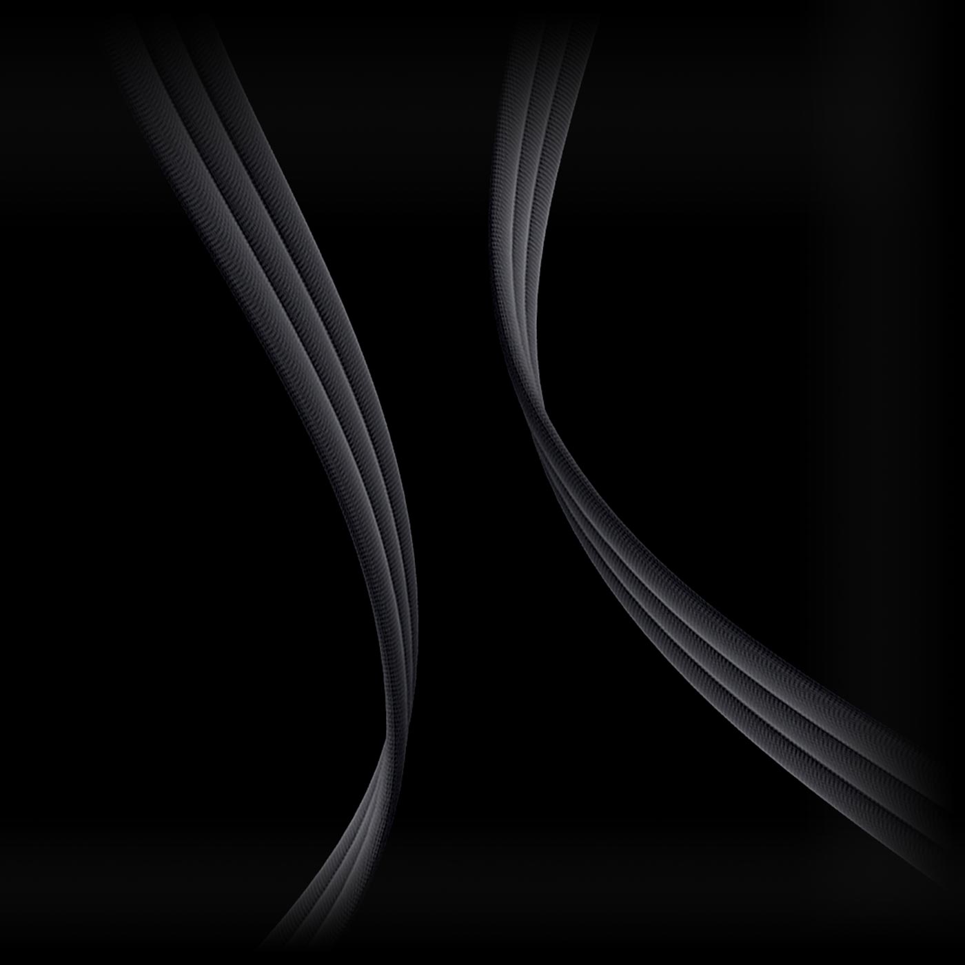 Black padded dog leash material curved on a black background